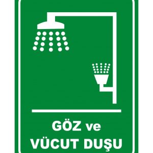 Göz ve Vücut Duşu Levhası | Acil Güvenlik ve Yıkama İstasyonu