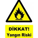 Dikkat: Yüksek Yangın Riski Uyarısı Levhası Satın Al