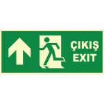 Fosforlu Acil Çıkış / Exit Levhası - Sol Yukarı Yönlendirme