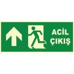 Fosforlu Acil Çıkış Levhası - Sol Yukarı Yönlendirme Tabelası