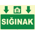 Sığınak Aşağı Yönlendirme Levhası - Acil Durum İşareti
