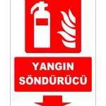 ISO 7010 Yangın Söndürücü İşareti - Aşağı Yön Levhası
