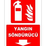 ISO 7010 Yangın Söndürücü Levhası (Aşağı Yön)