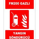 Tekerlekli FM200 Gazlı Yangın Söndürücü - ISO 7010 Onaylı