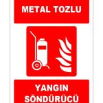 Tekerlekli Metal Tozlu Yangın Söndürücü - ISO 7010 Uyumlu, Güvenli