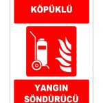 Tekerlekli Köpüklü Yangın Söndürücü - ISO 7010 Güvenlik Etiketi