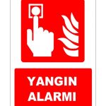ISO 7010 Yangın Alarmı: Türkçe İngilizce Fire Alarm Tabelası