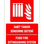 Türkçe İngilizce Sabit Yangın Söndürme Sistemi Levhası (ISO 7010)