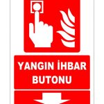 ISO 7010 Yangın İhbar Butonu (Aşağıda) - Acil Alarm Düğmesi