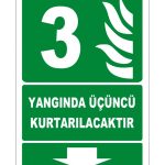 Yangında Kurtarılacaklar Sırası Üçüncü İkaz Levhası