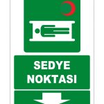 ISO 7010 Sedye Noktası Levhası - Aşağı Yön Güvenlik İşareti