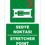 Türkçe İngilizce Sedye Noktası İşareti (ISO 7010 Stretcher Point)