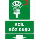ISO 7010 Acil Göz Duşu Levhası - Aşağıda Yönlendirme Tabelası