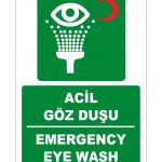 Türkçe İngilizce Acil Göz Duşu / Emergency Eye Wash (ISO 7010)
