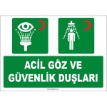 ISO 7010 Acil Göz ve Güvenlik Duşları Levhası - Hemen Satın Al