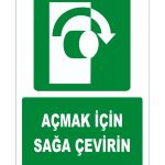ISO 7010 Sağa Çevirin Acil Çıkış Levhası