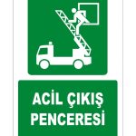 Acil Çıkış Penceresi, İtfaiye Merdivenine Çıkış Levhası