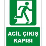 ISO 7010 Acil Çıkış Kapısı Levhası: Sağa Koşan Güvenlik İşareti