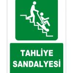 Tahliye Sandalyesi: Türkçe İngilizce Evacuation Chair Levhası