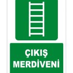 ISO 7010 Onaylı Çıkış Merdiveni İşareti - Acil Durum Levhası