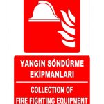 ISO 7010 Yangın Söndürme Ekipmanları Levhası Türkçe/İngilizce